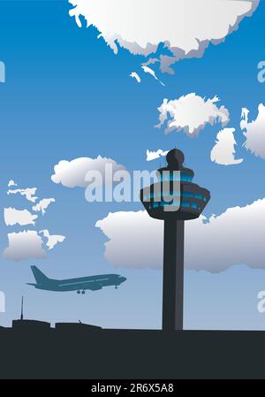 airport control tower Stock Vector Image & Art - Alamy