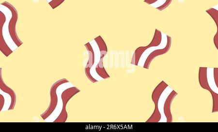 piece of bacon on a cream background, vector illustration. a piece of fried pork. meat with lard. breakfast food. bacon for a quick bite. roadside caf Stock Vector