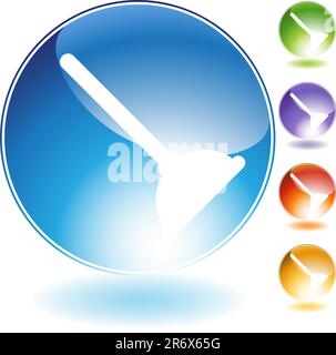 Plunger crystal icon isolated on a white background. Stock Vector