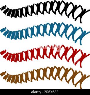 Spine aligment team isolated on a white background. Stock Vector