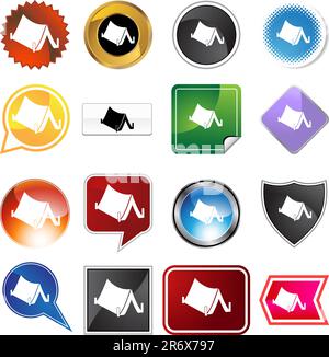 Tent variety set isolated on a white background. Stock Vector