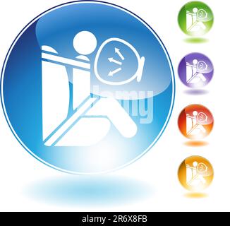 Airbag crystal icon isolated on a white background. Stock Vector