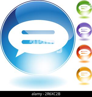 Speech bubble crystal isolated on a white background. Stock Vector