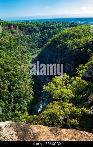 Sublime Point lookout offers sensational views of the Jamison Valley, Blue Mountains National Park, New South Wales, Australia Stock Photo