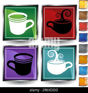 A purple cup with coffee Royalty Free Vector Image