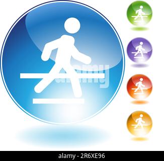 Crosswalk crystal icon isolated on a white background. Stock Vector