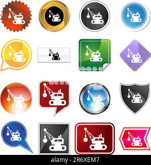 Wrecking ball icon set isolated on a white background. Stock Vector