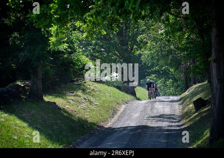 UNITED STATES - June 11, 2023:  The 5th annual Loudoun 1725 Gravel Grinder put on by EX2 Adventures as a benefit ride for America's Routes. The fun ri Stock Photo