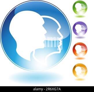 Schizophrenia crystal icon isolated on a white background. Stock Vector