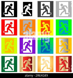 Colored sign - exit Stock Vector