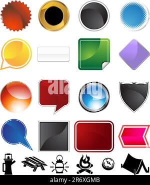 Camping variety set isolated on a white background. Stock Vector