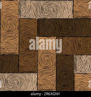 wooden colored parquet, vector art illustration Stock Vector