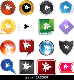 Hero variety set isolated on a white background. Stock Vector