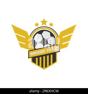 Football or soccer club logo badge vector image. Football or soccer Club Logo Template Creator for Sports Team Vector Stock Vector