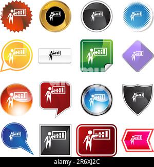 Presentation businessman variety set isolated on a white background. Stock Vector