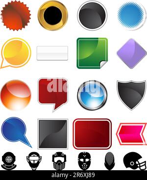 Helmet variety set isolated on a white background. Stock Vector