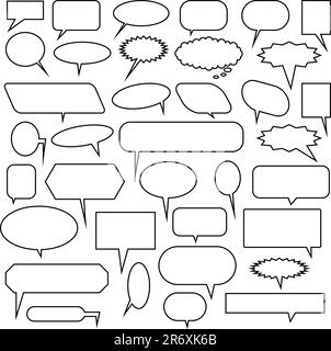 Set of multiple chat icons - black and white Stock Vector Image & Art ...