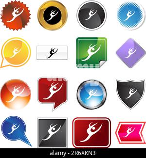 Back arch dancer isolated on a white background Stock Vector Image