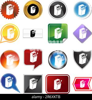Slot machine variety set isolated on a white background. Stock Vector