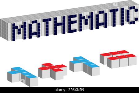 Abstract cubes isolated on the white background Stock Vector