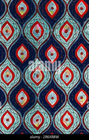Ikat tribal Indian seamless pattern. Ethnic Aztec fabric carpet mandala ornament native boho chevron textile.Geometric African American oriental tran Stock Photo