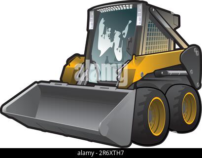 A small skid loader. Simple gradients only - no gradient mesh. Stock Vector