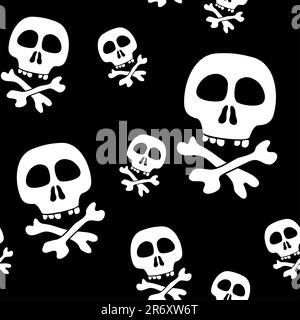 Abstract background with skulls. Seamless pattern. Vector illustration. Stock Vector