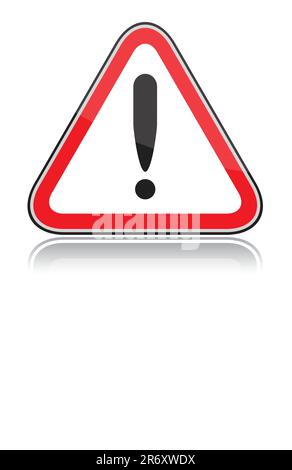 Red triangular other dangers warning sign on white background Stock Vector