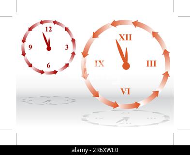 An image of a Backward Clock. Stock Vector