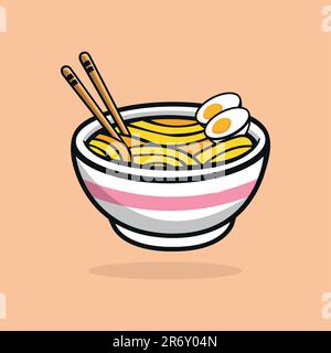 ramen illustration background shapes. Suitable for decoration, sticker, icon and other Stock Vector