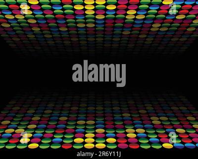 Halftone Background in Perspective. Editable Vector Background Stock Vector