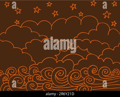 An image of a Ocean Scene. Stock Vector