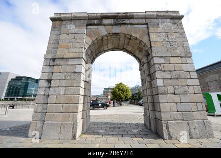 The Triumphal Arch by the EPIC The Irish Emigration Museum in Dublin, Ireland. Stock Photo