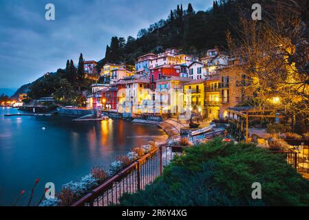 Varenna and lake Como in the evening Stock Photo