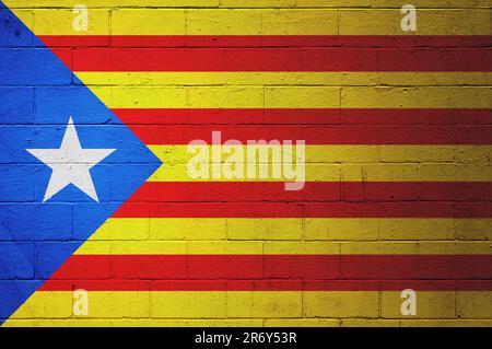 Flag of Spain painted on a cinder block wall Stock Photo - Alamy