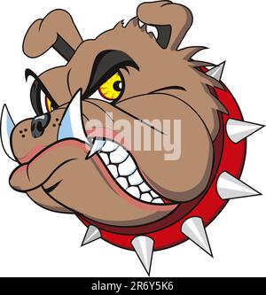 Bulldog head very angry. Isolated Stock Vector