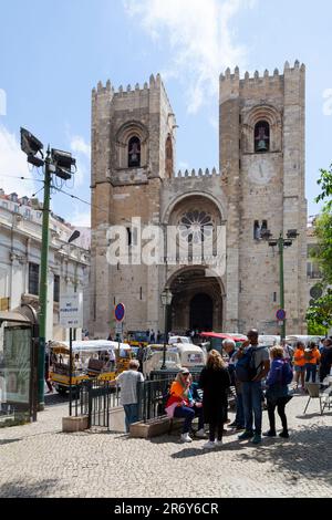 Lisbon, Portugal - June 02 2018: The Cathedral of Saint Mary Major, often called Lisbon Cathedral or simply the Sé, is a Roman Catholic cathedral and Stock Photo