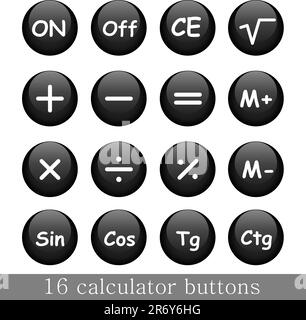 Set of calculate buttons Stock Vector
