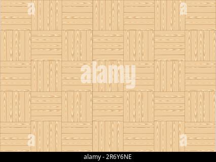 Wood floor parquets on the white background Stock Vector