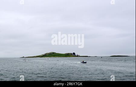 A view of the Ireland's Eye island in the Dublin Bay, Ireland. Stock Photo