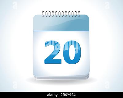 abstract blue glossy calender icon vector illustration Stock Vector