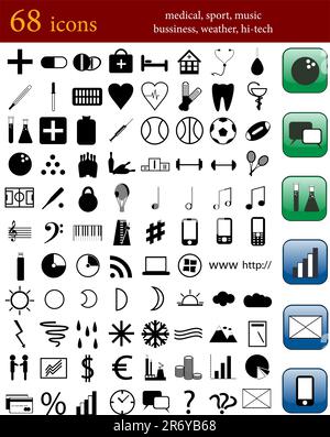 Set of different icons for web Stock Vector