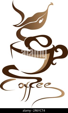 Coffee sign with smile Stock Vector