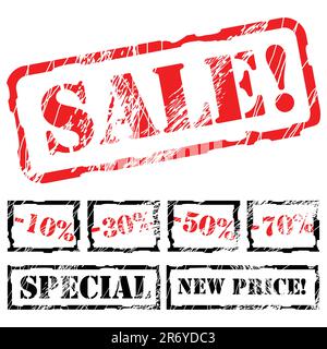 stamp sale,  this illustration may be useful as designer work Stock Vector