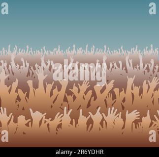Editable vector illustration of a large crowd Stock Vector