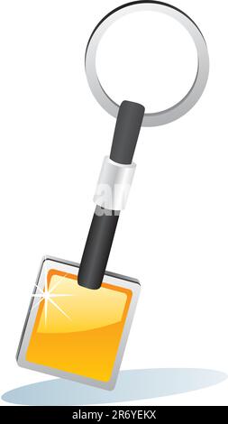 fully editable vector illustration of isolated colored key chain Stock Vector