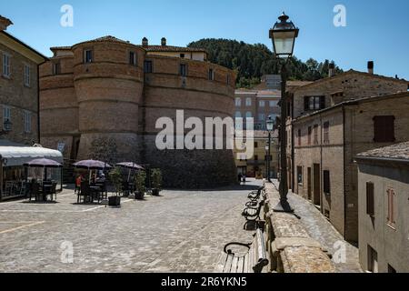 The old medieval village of Sassocorvaro in the Marche region of central Italy Stock Photo