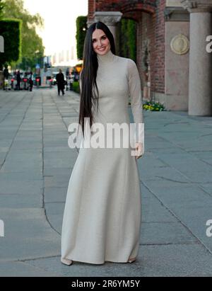 Stockholm, Sweden. 11th June, 2023. Demi Moore arrives at Max Mara's fashion show at Stockholm City Hall, Sweden, June 11, 2023. Photo: Lars Hoglund/TT/code 2884 Credit: TT News Agency/Alamy Live News Stock Photo