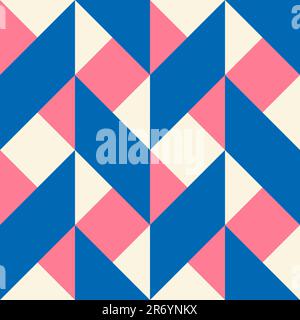 Seamless pattern of colorful geometric shapes, abstract minimalistic background. High resolution full frame design template with copy space. Stock Photo