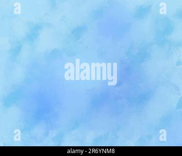 Abstract bright and vibrant light blue oil painting background with brush strokes. High resolution full frame digital painting on canvas. Copy space. Stock Photo